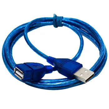 1/1. 5/2/3-M Anti-parazit USB 2.0 Uzatma kablo USB 2.0 Erkek USB2. 0 Kadın Uzatma Data Sync Kablosu Kablosu Mavi Standart