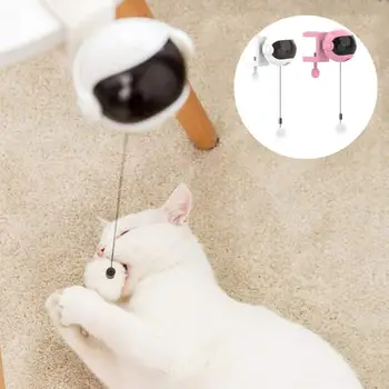 1 ADET Beyaz / Pembe Elektrikli Otomatik Kaldırma Hareket Kedi Oyuncak İnteraktif Bulmaca Akıllı Pet Kedi Teaser Topu evcil hayvan malzemeleri Kaldırma Oyuncaklar