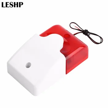 1 Takım Mini kablolu Strobe Siren dayanıklı 12V Ses Alarmı elektronik flaş kırmızı ışık ses Siren ev güvenlik alarm sistemi 115dB