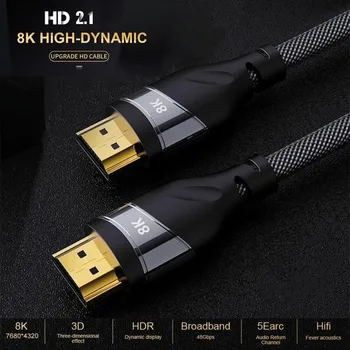100 % Gerçek 8K HDMI uyumlu 2.1 Kablo HDR eARC 8K@60Hz 4K@144Hz Yüksek Hızlı 48Gbps HDCP2.3 4:4:4 Apple TV Roku QLED TV PS5