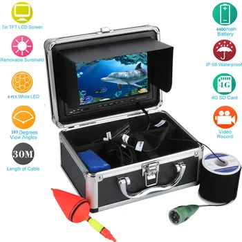 20 M / 30 M / 50 M 7 inç Renkli Dijital LCD 1000TVL Balık Bulucu HD DVR Kaydedici Su Geçirmez Balıkçılık Video Sualtı Balıkçılık Kamera