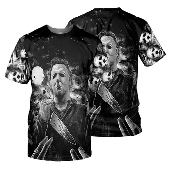 2022 Yaz Michael Myers Cadılar Bayramı 3D Her Yerinde Baskılı T Shirt Tee gömlek Tops Unisex Tshirt