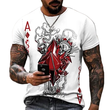 2022 Yeni erkek 3D kısa kollu t-shirt Erkek Kısa Kollu Beş Köşeli yıldız Baskı Yaz T-shirt Büyük Boy Vintage Erkek Üstleri