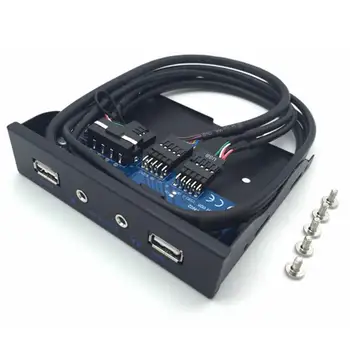 3.5 inç USB2. 0 9PİN HUB HD Ses Çıkışı Disket Sürücü Genişletme Ön Panel