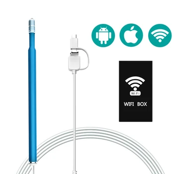 3 in 1 Mini WiFi Kulak Temizleme Endoskop Kamera Su Geçirmez Kablosuz Yumuşak Tel Görsel Earpick Borescope IOS / Android / Windows