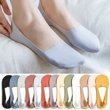 3 Pairs Yaz Kadın Çorap Pamuk Gösterisi Düşük Kesim Ayak Bileği Silikon kaymaz Görünmez Kadın Ayakkabı Terlik İnce rahat kısa çorap