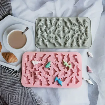 3D Dinozor Silikon Fondan Kalıp Kek Çikolata Şeker Fondan Mum Sabun Zanaat Kek Kalıbı Pişirme DIY Kek Dekor Kalıpları