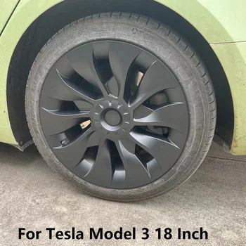 4 ADET Tesla Modeli 3 teker göbeği kapağı Orijinal Araba Yedek Tekerlek Kapağı 18 İnç Otomobil Jant Kapağı Tam Kapak Aksesuarları 2017-2022