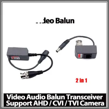 5 çift 2 in 1 güvenlik kamerası Video Balun Telsiz Konektörü BNC UTP RJ45 Video ve Güç CAT5 / 5E / 6 Kablo Güvenlik