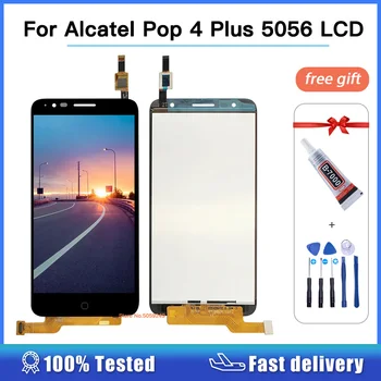 Alcatel Pop 4 Için yüksek kalite 5.5 inç Artı 5056D OT5056D OT5056 5056 5056A LCD Ekran Sayısallaştırıcı Dokunmatik Cam Meclisi