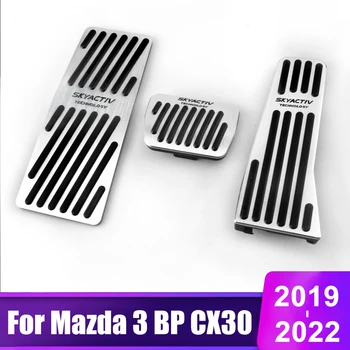 Alüminyum Araba Yakıt Hızlandırıcı Fren Debriyaj Pedalı Ayak İstirahat Pedalı Kapak Mazda 3 İçin BP CX30 CX-30 2019 2020 2021 2022 Aksesuarlar