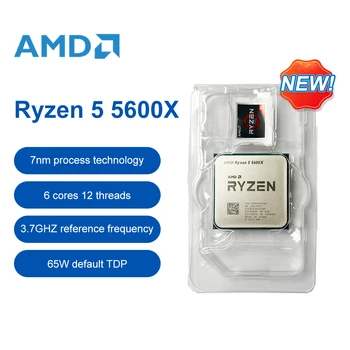 AMD Yeni Ryzen 5 5600X R5 5600X CPU İşlemci 7NM 3.7 GHz 6 Çekirdekli 12 İplik 65W DDR4 PCIe 3.0 L3=32M Soket AM4 CPU İşlemci