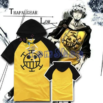 Anime Tek Parça Trafalgar Hukuk Cosplay Kostüm Erkek Kadın Kapşonlu Tee Gömlek pamuk kapüşonlu T-Shirt Boyutu M-XXL Ücretsiz Kargo
