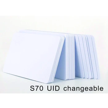 Beyaz Akıllı Kart 7 bayt UID Değiştirilebilir Anahtar Fob 4 K S70 Yazılabilir RFID Çin Sihirli Kopya Blok 0 Yeniden Yazılabilir Klon Hızlı Kargo