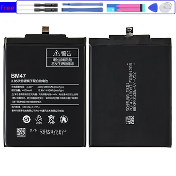 BM47 Yedek Pil Xiaomi Redmi Için 3 3 s 4x 3pro Hongmi 3 3 s 4x Bateria 4100 mAh BM 47 BM47 + Takip Numarası