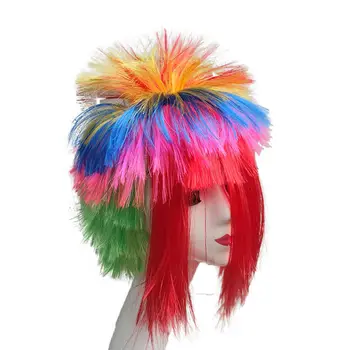 Cosplay Peruk Doğum Günü Partisi Komik Saç Şapka Aksesuarları Palyaço Hayranları Dans Headdress Yerli Disko Cadılar Bayramı Şapkalar