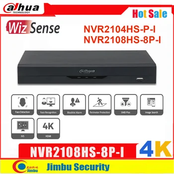 Dahua 4K NVR POE 8CH 4CH WizSense NVR2108HS-8P-I NVR2104HS-P-I 8POE Yüz Algılama IVS SMD Artı ONVIF AI CCTV NVR Video Kaydedici