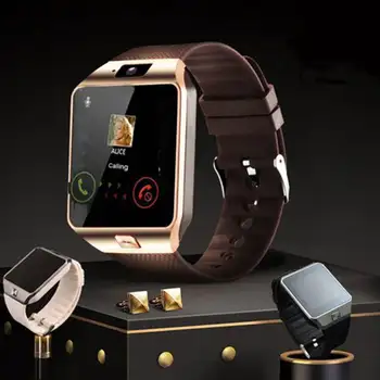 Dijital dokunmatik ekranlı akıllı saat DZ09 Q18 Bilezik Kamera Bluetooth kol saati SIM Kart Smartwatch Ios Android Telefonlar Destek