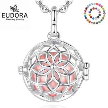Eudora 18MM Harmony lotus Madalyon Kafes Melek Arayan Renkli Zil Çan Topu Kolye Gebelik Kadınlar Takı Anne için k469