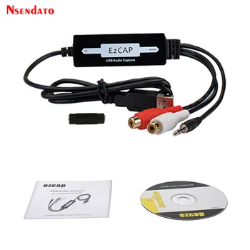 EZCAP USB Ses Yakalama plakası Kartı Dönüştürmek CD Bant eski Analog Müzik Kaset MP3 Kayıt Ses Kartı Dijital Mac / Window8