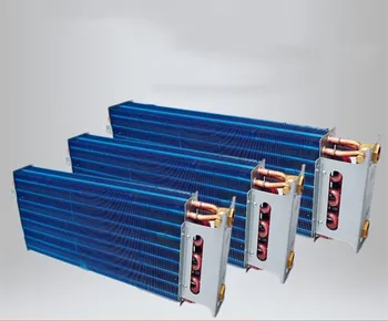 Fan coil yüzey soğutucu bakır borulu ısı değiştirici çekirdek evaporatör Su ısıtma klima alüminyum folyo radyatör