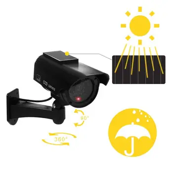 Güneş Enerjisi Kukla Sahte Güvenlik kırmızı LED CCTV CCD kamera Gözetim Varities Yanıp Sönen Kırmızı led ışık Güneş tarafından Desteklenmektedir