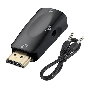 HD Erkek VGA dişi adaptör HDMI uyumlu 1080P 720P Ses Kablosu Dönüştürücü PC Laptop İçin TV Kutusu bilgisayar ekranı Projektör