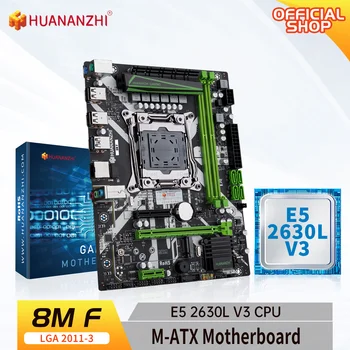 HUANANZHI 8M F LGA 2011-3 Anakart Intel XEON E5 2630L V3 combo kiti desteği DDR4 RECC bellek NVME USB3. 0