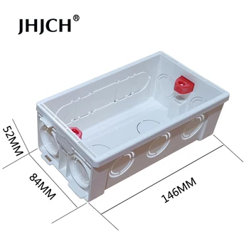 JHJCH 146 Tipi Montaj Arka Kutu Ayarlanabilir Dahili Kaset Bağlantı Kutusu İçin 146 * 86mm Duvar Anahtarı ve Soket, beyaz