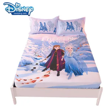 Karikatür Dondurulmuş Elsa Çarşaf seti 3 adet Yatak Örtüsü yatak Çarşafları yatak çarşafı pillowsham Kraliçe Boyutu Çarşaf 180X200CM