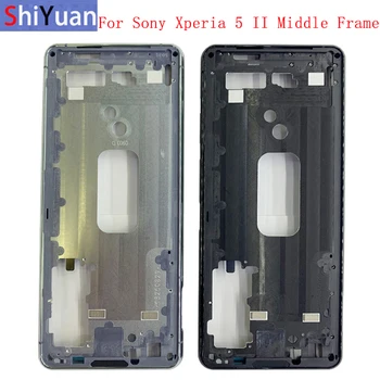 Konut Orta Çerçeve LCD Çerçeve Plaka Paneli Şasi Sony Xperia 5 II Telefon Metal Orta Çerçeve Yapışkanlı Etiket