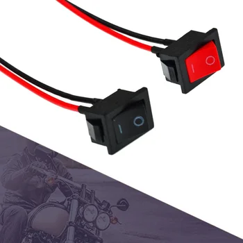 Küçük Anahtar Konnektörü için Tel ile Motosiklet Boynuz Çift Flaş Evrensel ON / OFF Anahtarları Aksesuarları