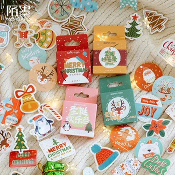 Merry Christmas Serisi Ren Geyiği Dergisi Dekoratif Kırtasiye Çıkartmalar Scrapbooking DIY Günlüğü Albümü Sopa Etiket