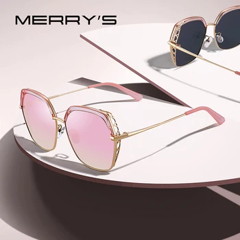 MERRYS tasarım Kadınlar Lüks Kare Polarize Güneş Gözlüğü Bayanlar Moda Trend güneş gözlüğü UV400 Koruma S6306