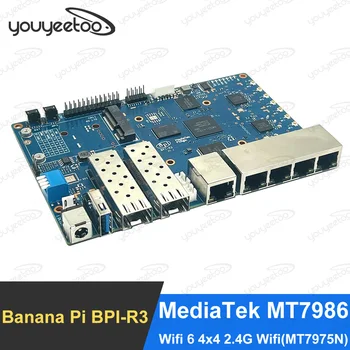 Muz Pi BPI R3 MediaTek MT7986 dört çekirdekli Yönlendirici Geliştirme Kurulu, 2G DDR RAM, 8G eMMC Flaş Desteği Wı-Fı6 5 GbE ağ bağlantı noktası