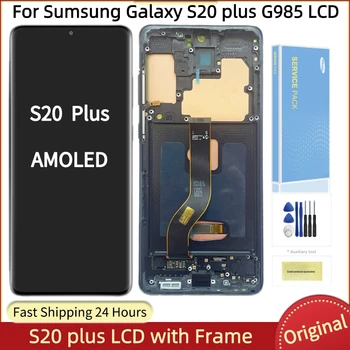 Orijinal Süper AMOLED ekran dokunmatik ekran Samsung Galaxy S20 artı G985F Ekran Dokunmatik Ekran Digitizer Meclisi İle kusur
