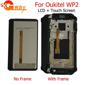 Orijinal Test Oukitel WP2 LCD ekran ve dokunmatik ekranlı sayısallaştırıcı grup Değiştirme Oukitel wp2 LCD Çerçeve ile