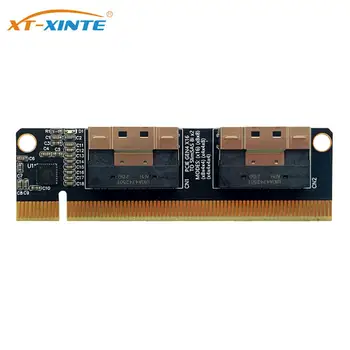 PCIe 4. 0x16 İla 4 Port NVMe uyumlu Genişleme Kartı PCI - E 4.0 16x To SlimSAS 8i x2 SFF8654 Grafik Kartı SSD Adaptör Kartı