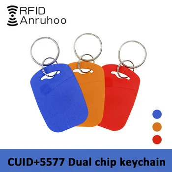 RFID Yeniden Yazılabilir Etiket 125KHz 13.56 Mhz Akıllı Çift Frekanslı Çip Kartı CUID Anti-parazit Jetonu T5577 EM4305 Klon Kopya Anahtarlık