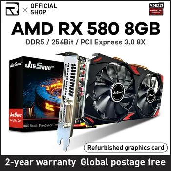 RX 580 8 GB AMD Radeon GDDR5 256Bit 2048SP GPU RX580 8G Grafik Kartları Olmayan Lhr Madencilik Hashrate 28-30 mh / S