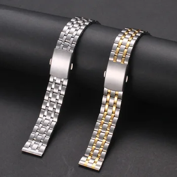 Saat kayışı 18mm 20mm 22mm Gümüş Gül altın Paslanmaz Çelik saat kayışı Metal Bilezikler Erkekler Kadınlar İçin Bilek Yedek Watchband