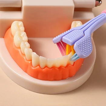 Sağlık Temizleyici Üç Taraflı Yumuşak Saç Diş Diş Fırçası Ultra İnce Kıl Yetişkin Ağız Bakımı Güvenlik Diş Fırçası Ücretsiz Kargo Öğeleri