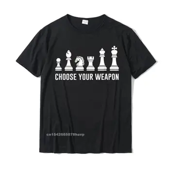 Silahınızı seçin Komik Satranç Taşları Gömlek Satranç Sevgilisi Tee T-Shirt PrintLeisure Tees Tops Ucuz Pamuk Erkek Üst T-Shirt