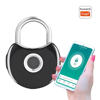 Su geçirmez Akıllı Asma Kilit Tuya Bluetooth Mini Taşınabilir Biyometrik Parmak İzi Asma Kilit İle USB Tuşları Anti-hırsızlık Dolap Kapı Kilidi
