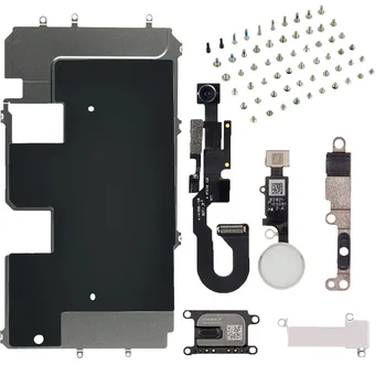 Tam Set LCD Parçaları iPhone 8 8 Artı Ekran Metal Plaka Ön Kamera Kulak Hoparlör Ana Düğme Flex Kablo Ve Tamamen Vidalar