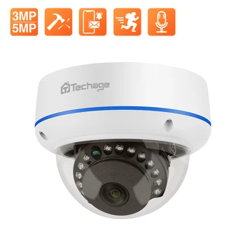 Techage Süper HD 5MP 3MP PoE IP Kamera Kapalı Vandal Proof Su Geçirmez Dome güvenlik kamerası Ses Kayıt P2P Video Gözetim