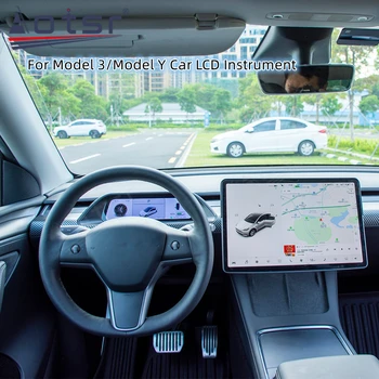Tesla Modeli 3 Model Y özelleştirilmiş çerçeve Dijital Küme LCD Araba Sanal Enstrüman Pano Ekran otomatik GPS Navigasyon