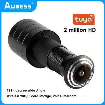 Tuya 1080P Mini Wifi Kapı Göz Deliği IP Kamera geniş açılı balık gözü lens 1.66 mm Peephole CCTV Ağ Ses Korna P2P Onvif
