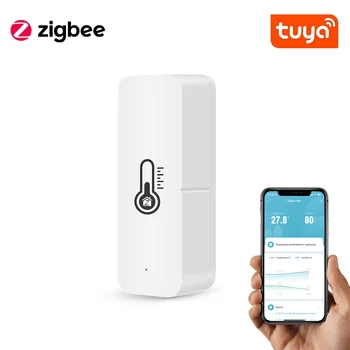 Tuya Zigbee Sıcaklık Nem Sensörü İzleme Hatırlatma Termometre Akıllı Yaşam APP Kontrolü Google Ev Alexa