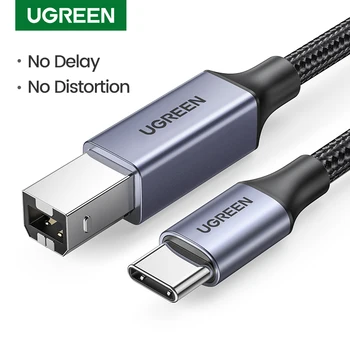 UGREEN USB C USB B 2.0 Yazıcı Kablosu Örgülü Yazıcı Tarayıcı Kablosu Epson, MacBook Pro, HP, Canon, Brother, Samsung Yazıcı